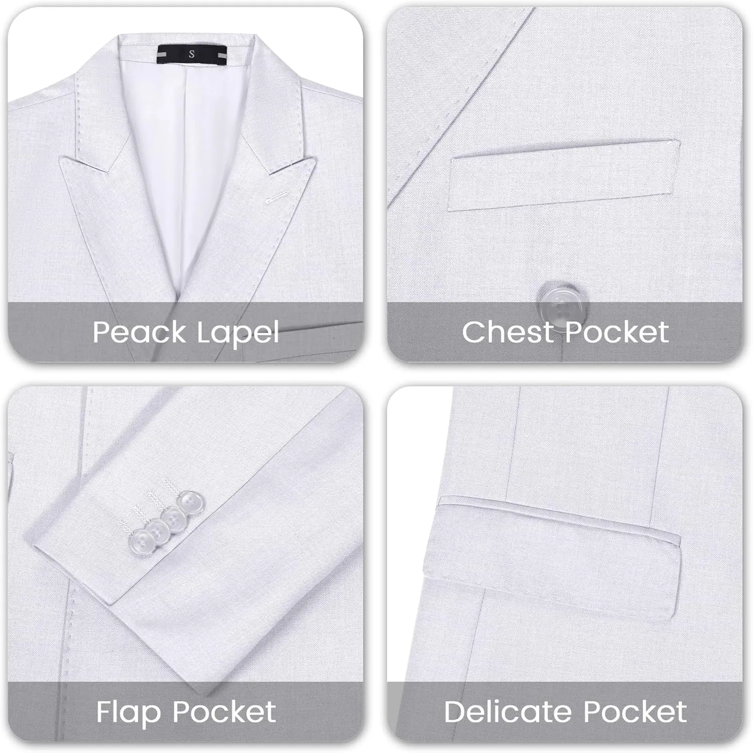 Mens Double Breasted Suit Slim Fit 3 Piece Suit Peak Lapel Solid Blazer Jacket Vest Pant Tuxedo Set for Wedding Business