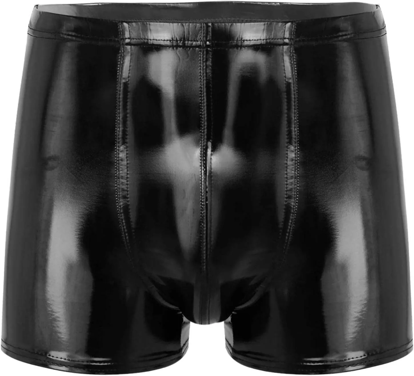 Men's Faux Leather Low Rise Pouch Trunks Shorts Underwear Hot Pants Bikini Briefs