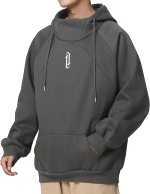 Men's Hoodies for Men Hip-Hop Sweatshirts Fleece Casual Pullover Fall Winter Loose Fit Tops with Embroidery