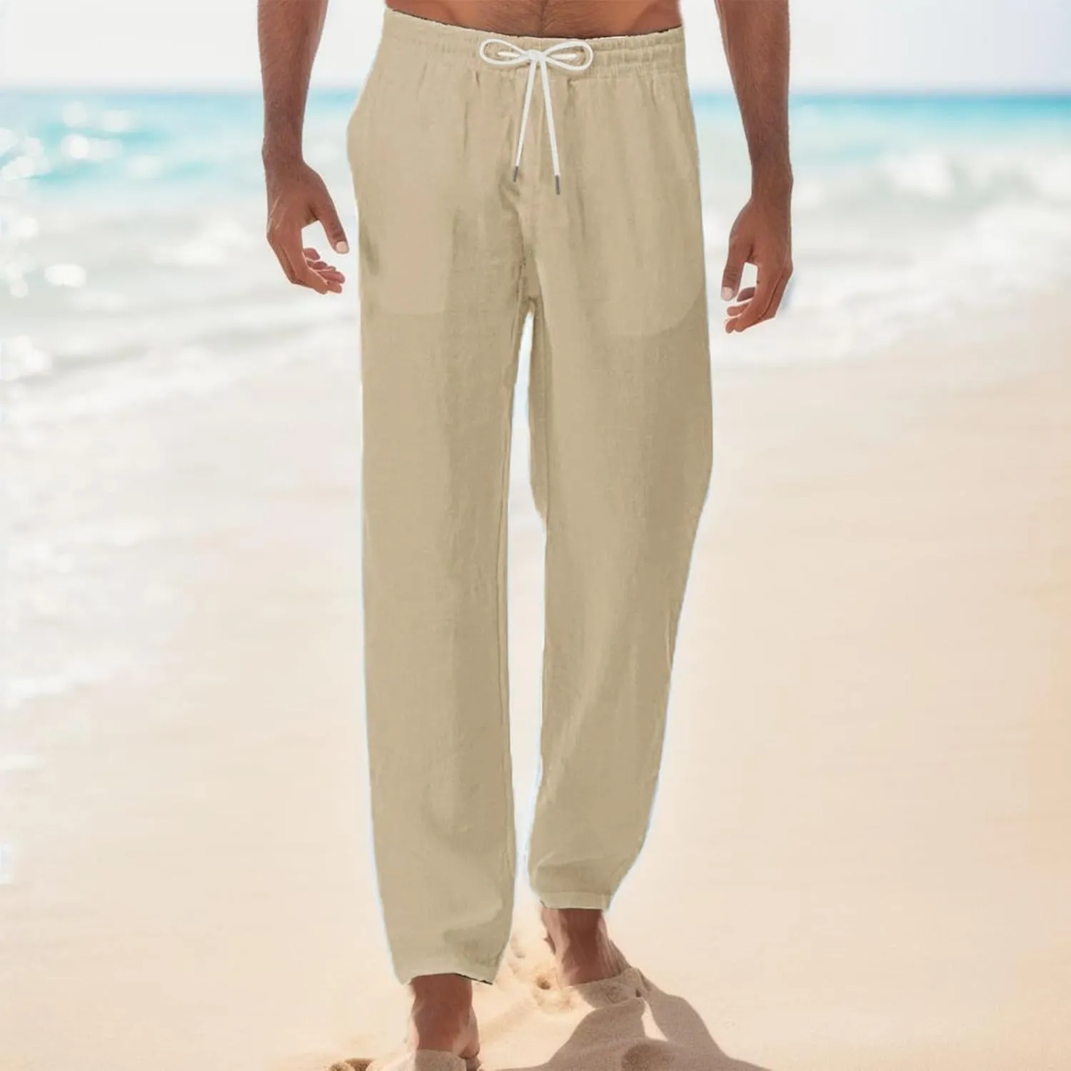 Mens Summer Lightweight Sweatpants Loose Fit Drawstring Joggers Outdoor Hiking Sports Trousers Casual Pants for Men