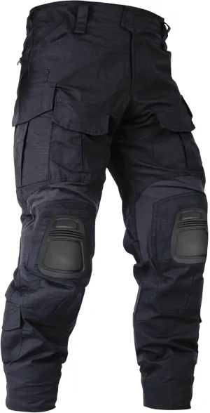 Mens Tactical Pants with Knee Pads Camo Cargo Pants Waterproof Hiking Pants 10 Pockets No Belt