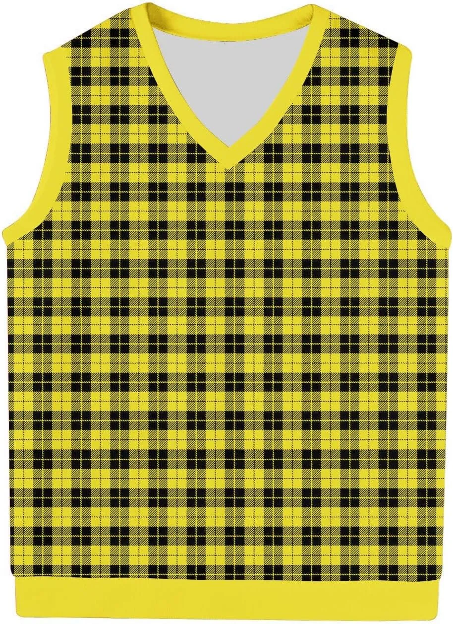 Mens V Neck Sleeveless Knit Pullover Argyle Sweater Vest Casual Business Work Slim Fit Lightweight Tank Tops