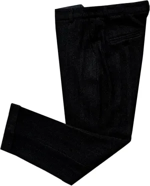 Men's Vintage Herringbone Tweed Suit Pants Slim Fit Thick Wool Flat Front Dress Trousers