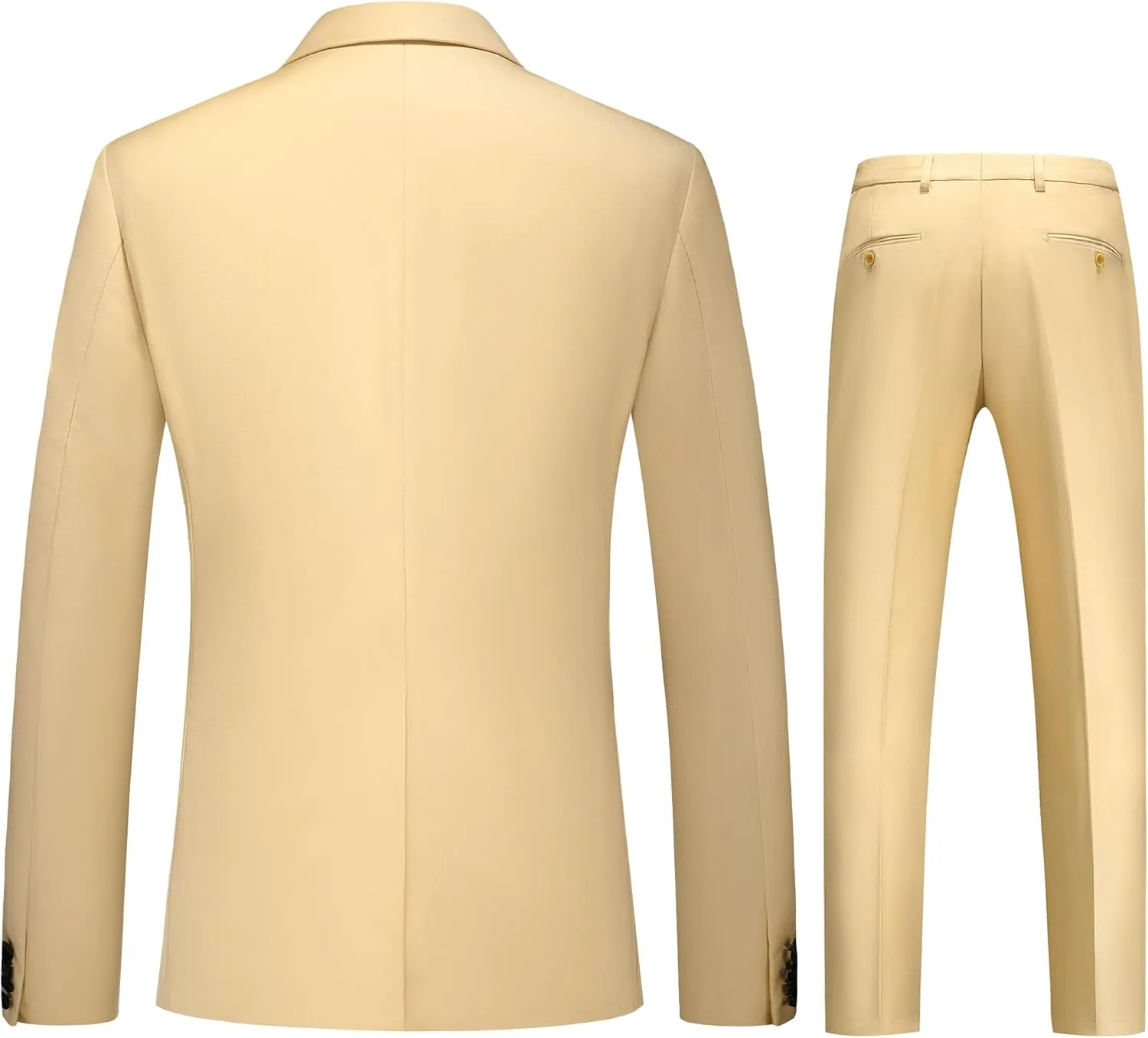 MOGU Mens Tuxedo Suit Set 3 Piece Slim Fit Prom Dinner Blazer Vest Pants Suit Set