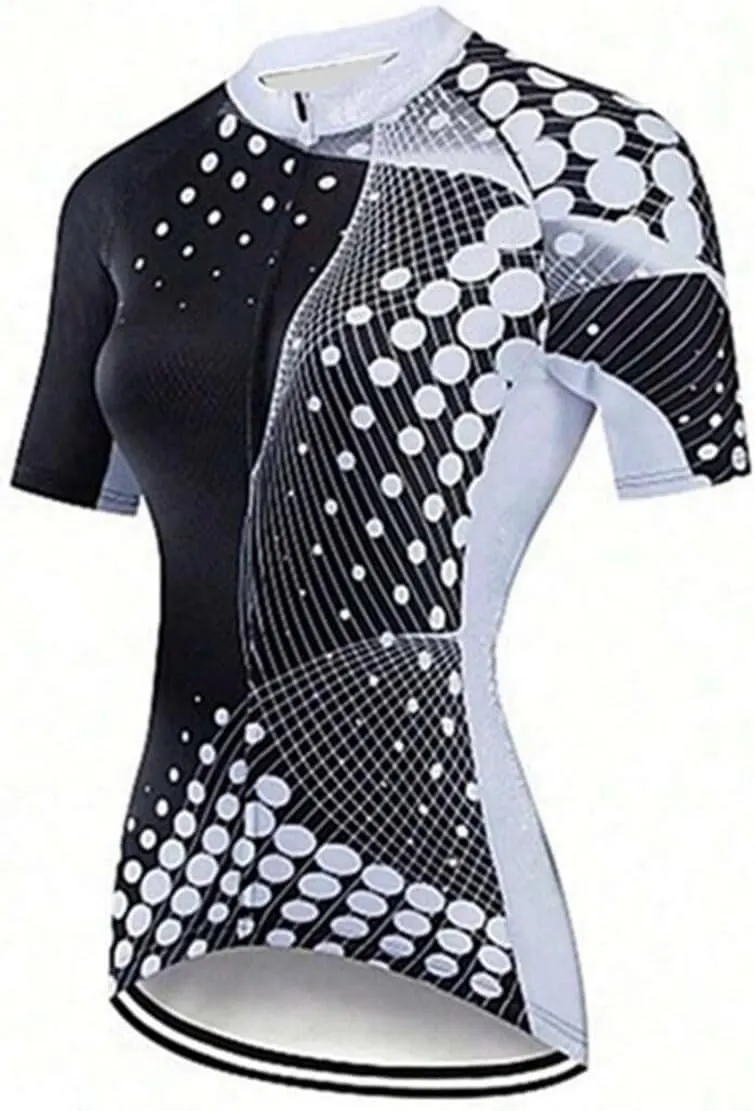 Mountain Bike Jersey Women Short Sleeve Cycling Jersey Biking Shirt Sun Protection Short Tops Comfortable Quick Dry