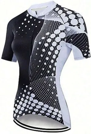 Mountain Bike Jersey Women Short Sleeve Cycling Jersey Biking Shirt Sun Protection Short Tops Comfortable Quick Dry