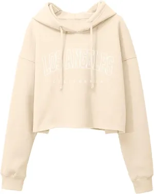 ORANDESIGNE Woman Letter Graphic Print Cropped Hoodie Long Sleeve Crop Fleece Casual Workout Loose Pullover Sweatshirt Tops