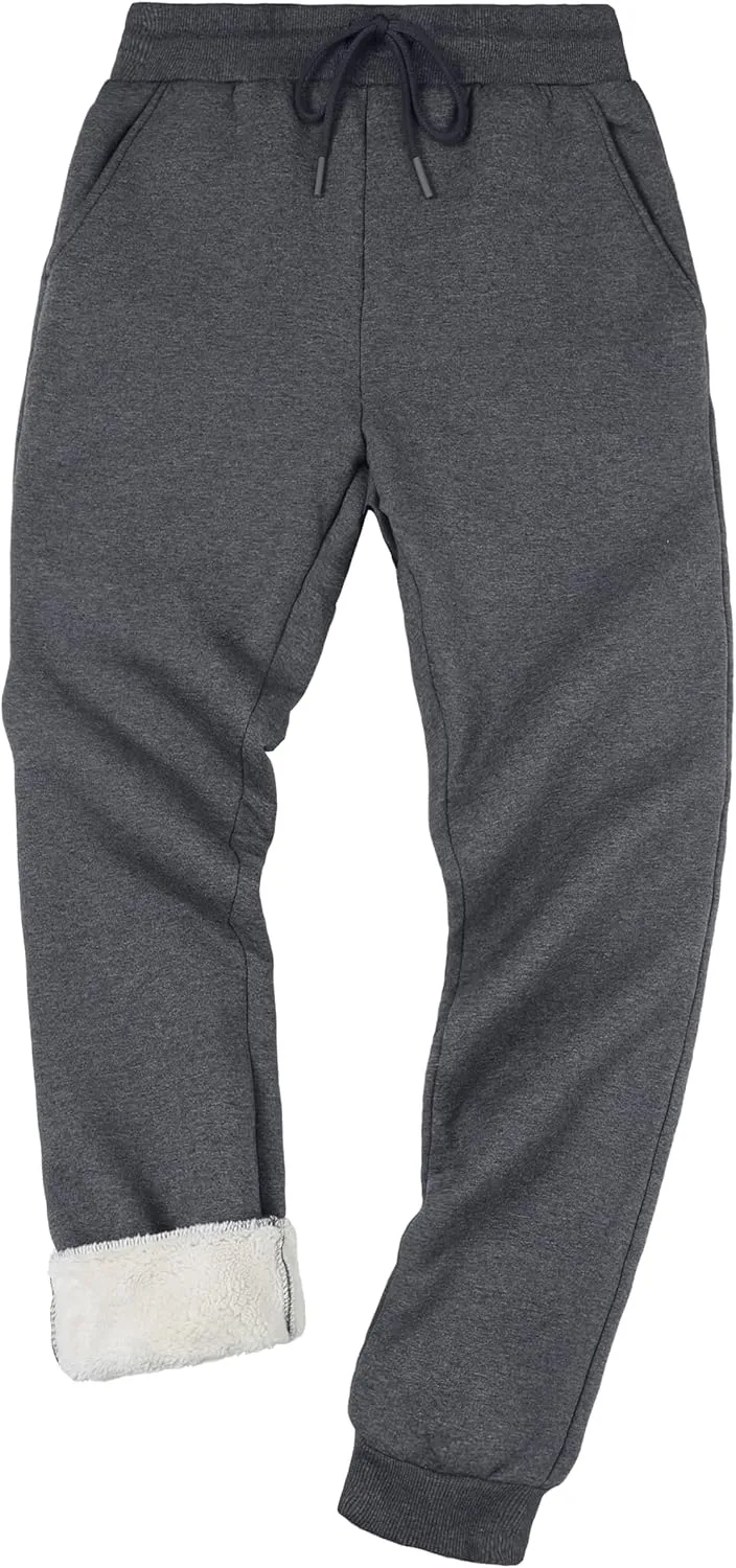Pioneer Camp Men's Sherpa Lined Sweatpants Winter Warm Fleece Joggers Heavyweight Thermal Pants for Athletic Lounge Running