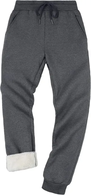 Pioneer Camp Men's Sherpa Lined Sweatpants Winter Warm Fleece Joggers Heavyweight Thermal Pants for Athletic Lounge Running