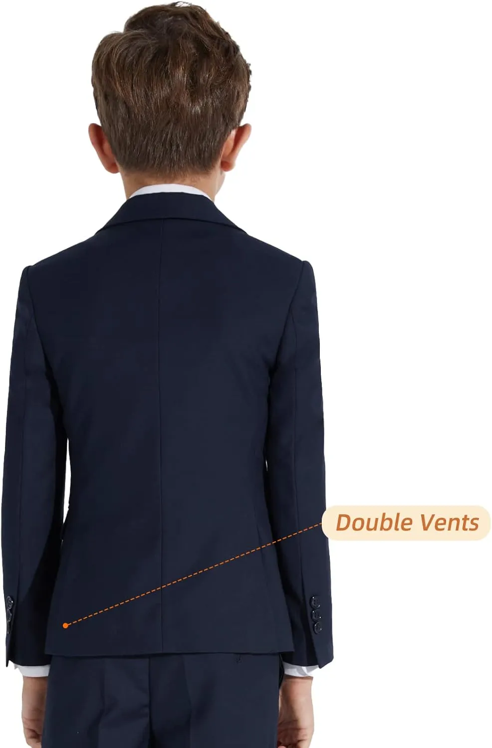 Plavict Boys Formal Suit Slim Fit for Boys Wedding Ring Bearer Outfit with Adjustable Waist