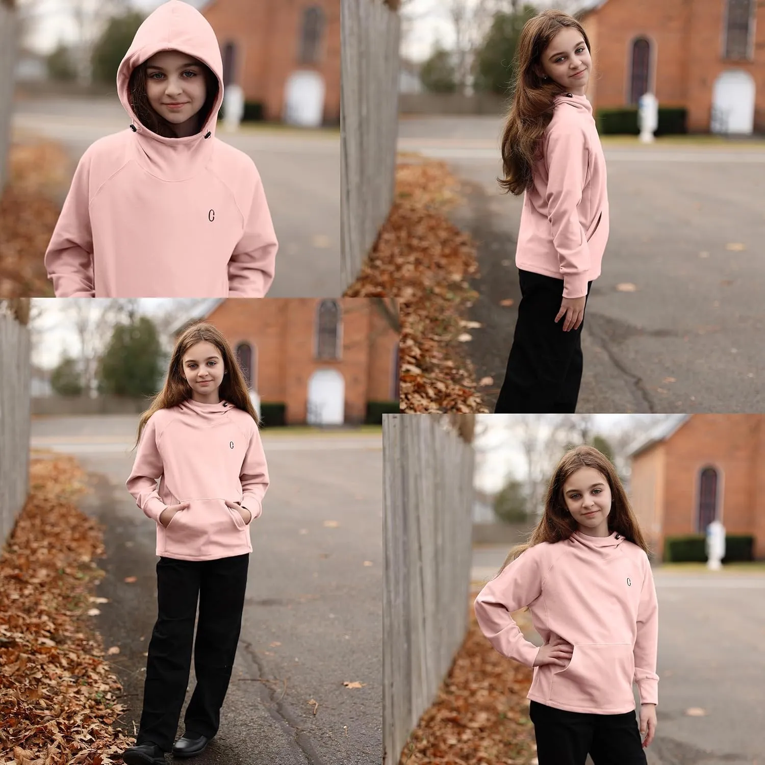 Rolanko Girls Hoodies Fleece Sweatshirts Long Sleeve Cozy lightweight Pullover Tops with Pocket Kids Warm Velvet Outwear