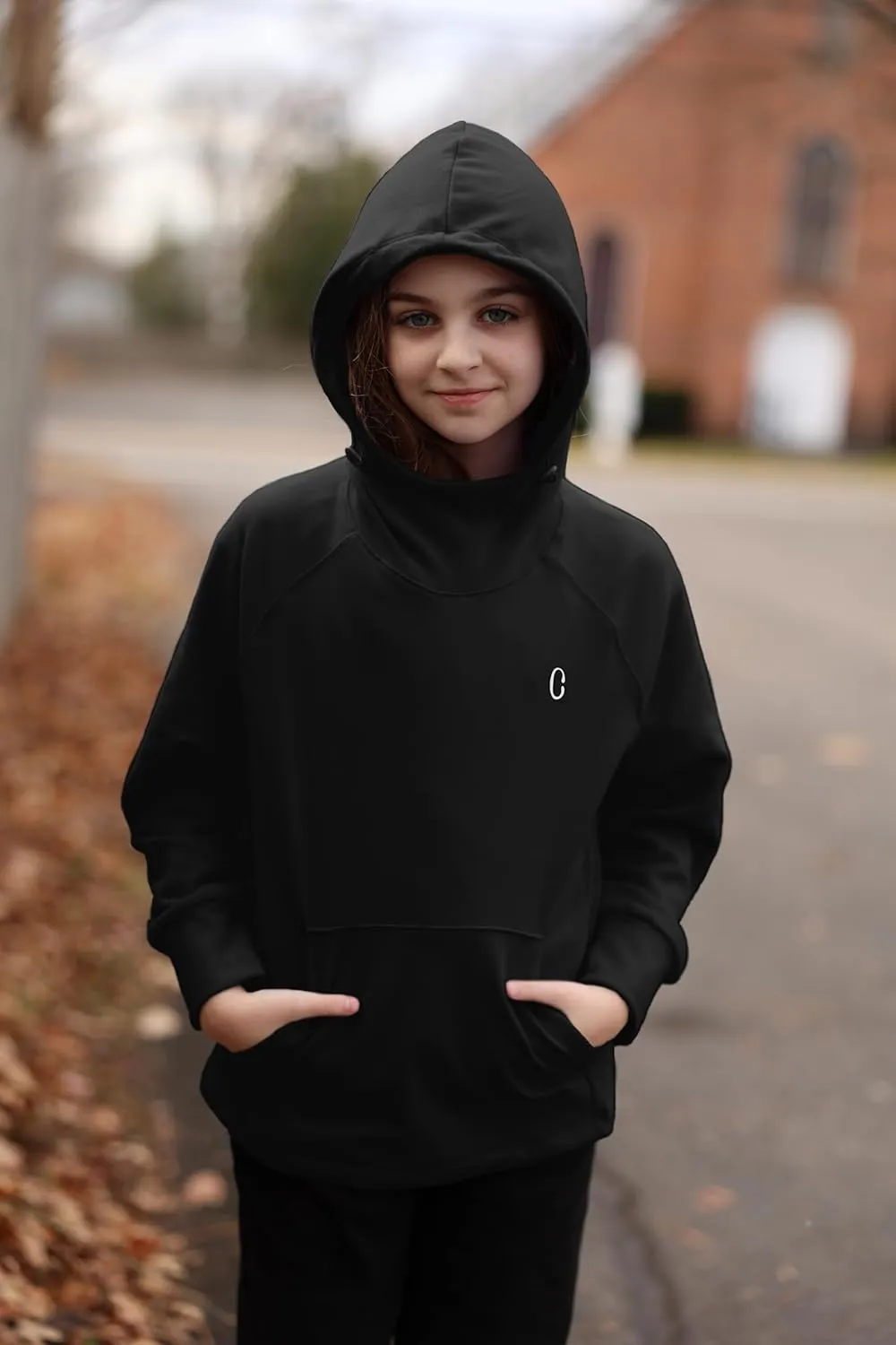 Rolanko Girls Hoodies Fleece Sweatshirts Long Sleeve Cozy lightweight Pullover Tops with Pocket Kids Warm Velvet Outwear