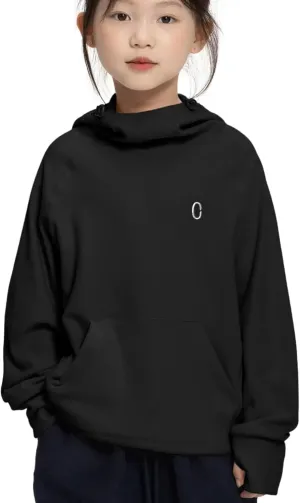Rolanko Girls Hoodies Fleece Sweatshirts Long Sleeve Cozy lightweight Pullover Tops with Pocket Kids Warm Velvet Outwear