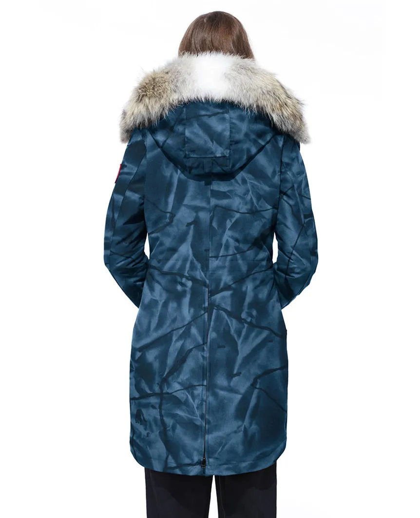 Rossclair Parka Abstract Blue Camo Womens