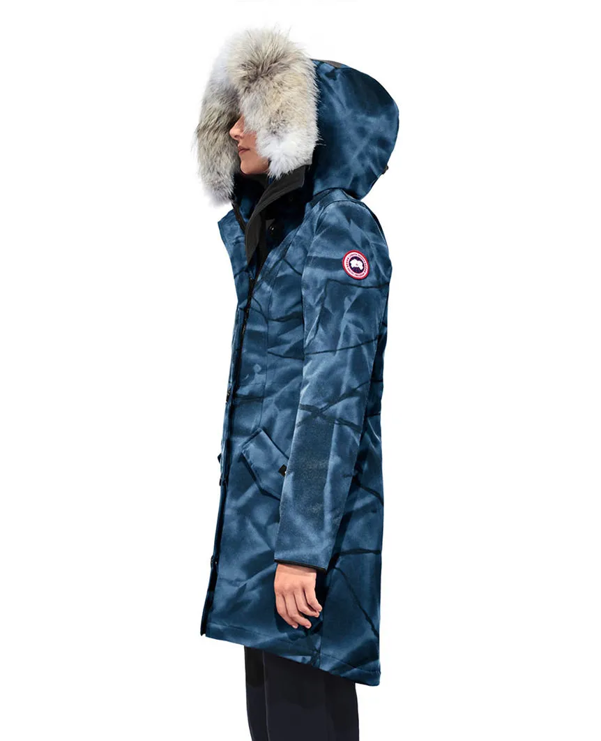 Rossclair Parka Abstract Blue Camo Womens