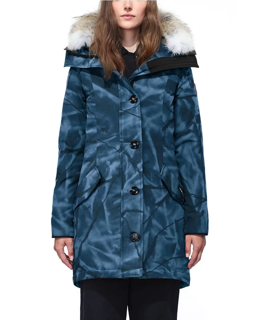Rossclair Parka Abstract Blue Camo Womens