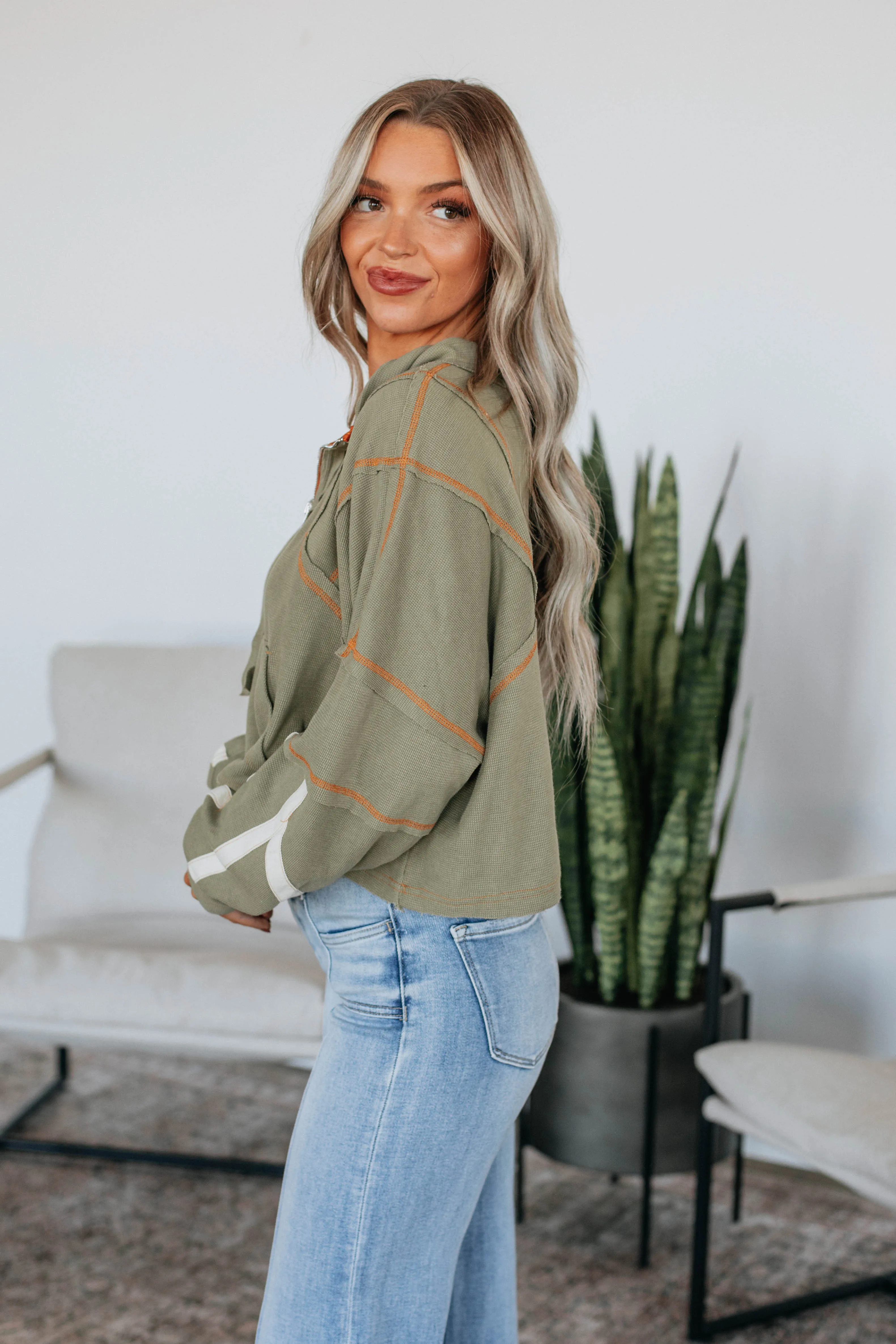 Rowan Half Zip Pullover - Olive