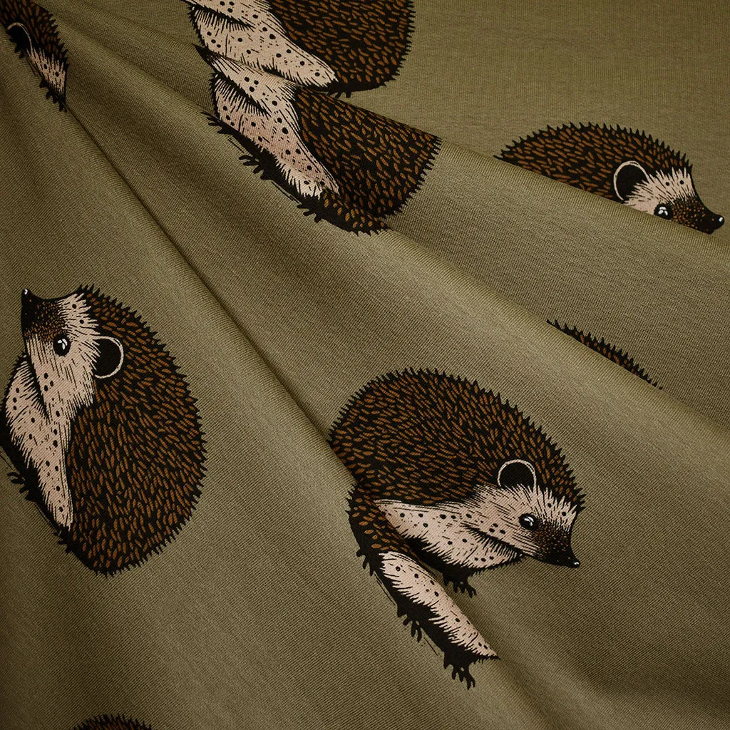 See You at Six Hedgehog French Terry Beech Green
