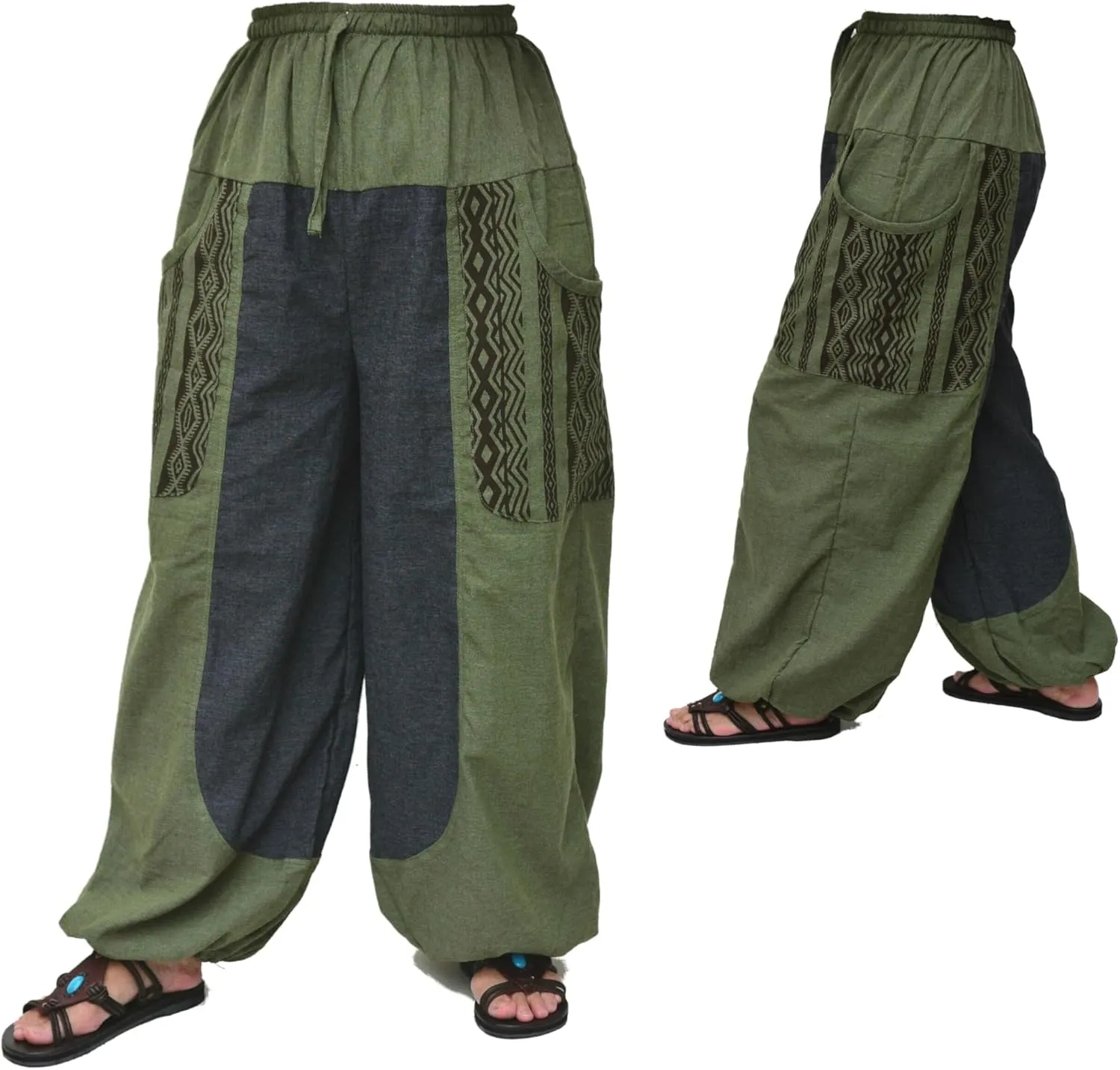 Siamrose Baggy Yoga Harem Pants Men Women Casual Lounge Trousers Two-Colored, 2 Pockets