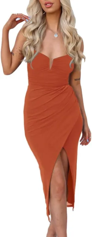 Spaghetti Straps V Neck Homecoming Dresses with Silt Short Chiffon Prom Cocktail Gowns for Teens NO47