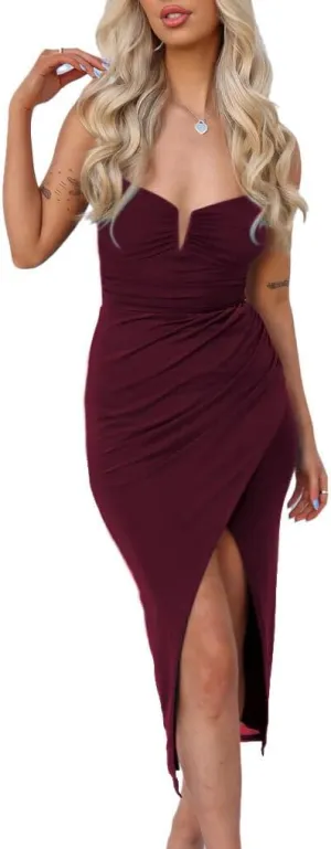 Spaghetti Straps V Neck Homecoming Dresses with Silt Short Chiffon Prom Cocktail Gowns for Teens NO47