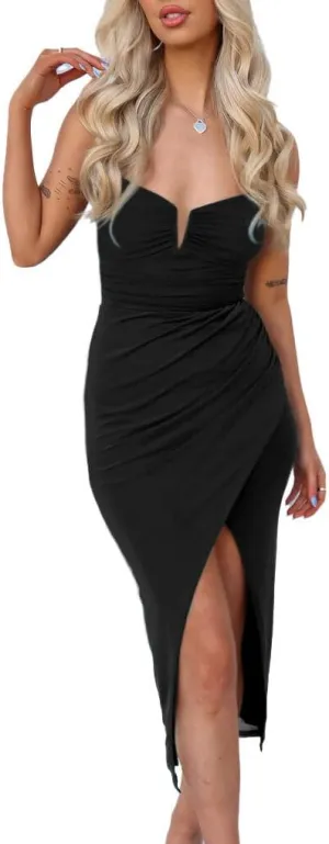 Spaghetti Straps V Neck Homecoming Dresses with Silt Short Chiffon Prom Cocktail Gowns for Teens NO47