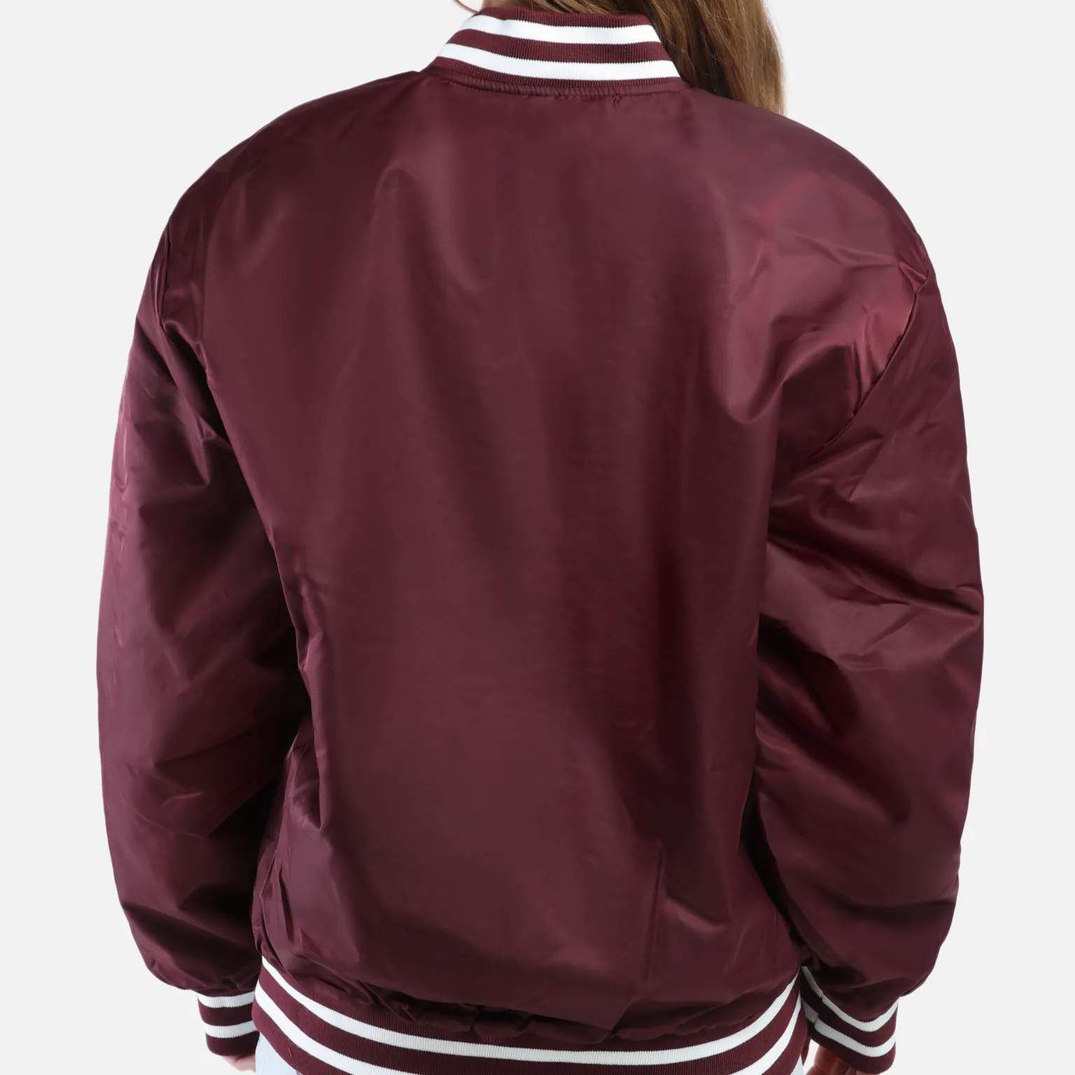 State Script Maroon Varsity Jacket