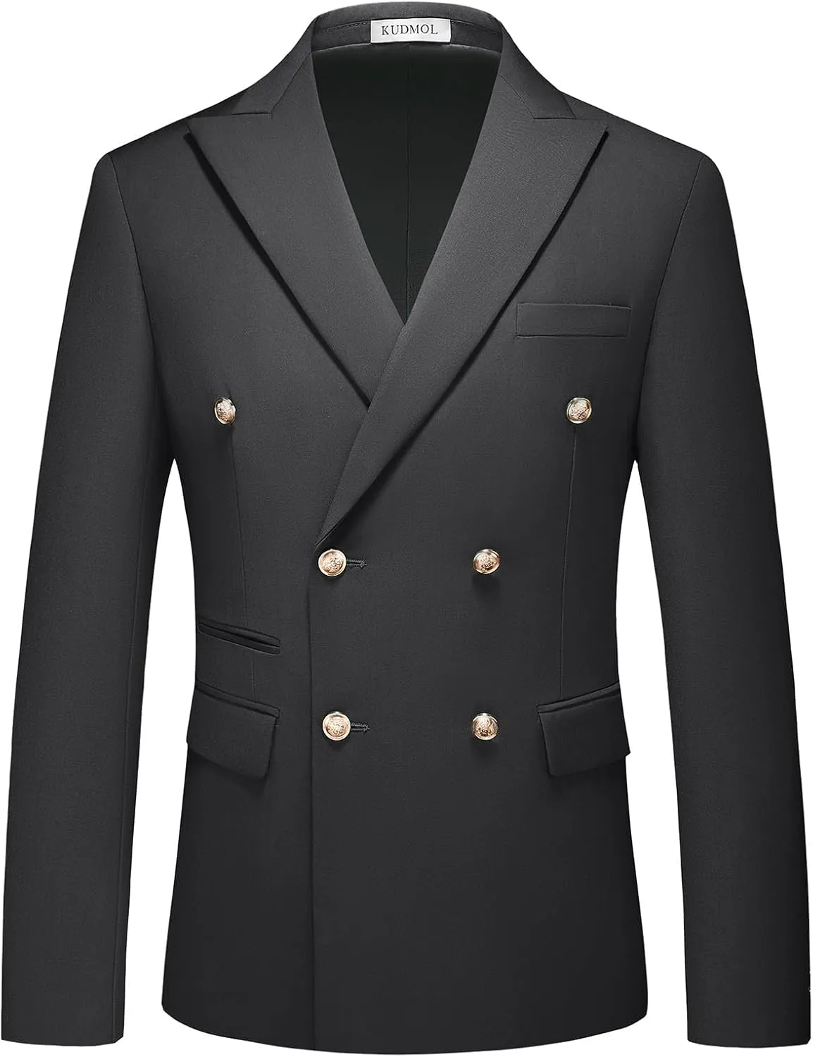 Suit for Men Solid Double Breasted 2 Piece Tuxedo Set Regular Fit Peak Lapels Jacket and Pants