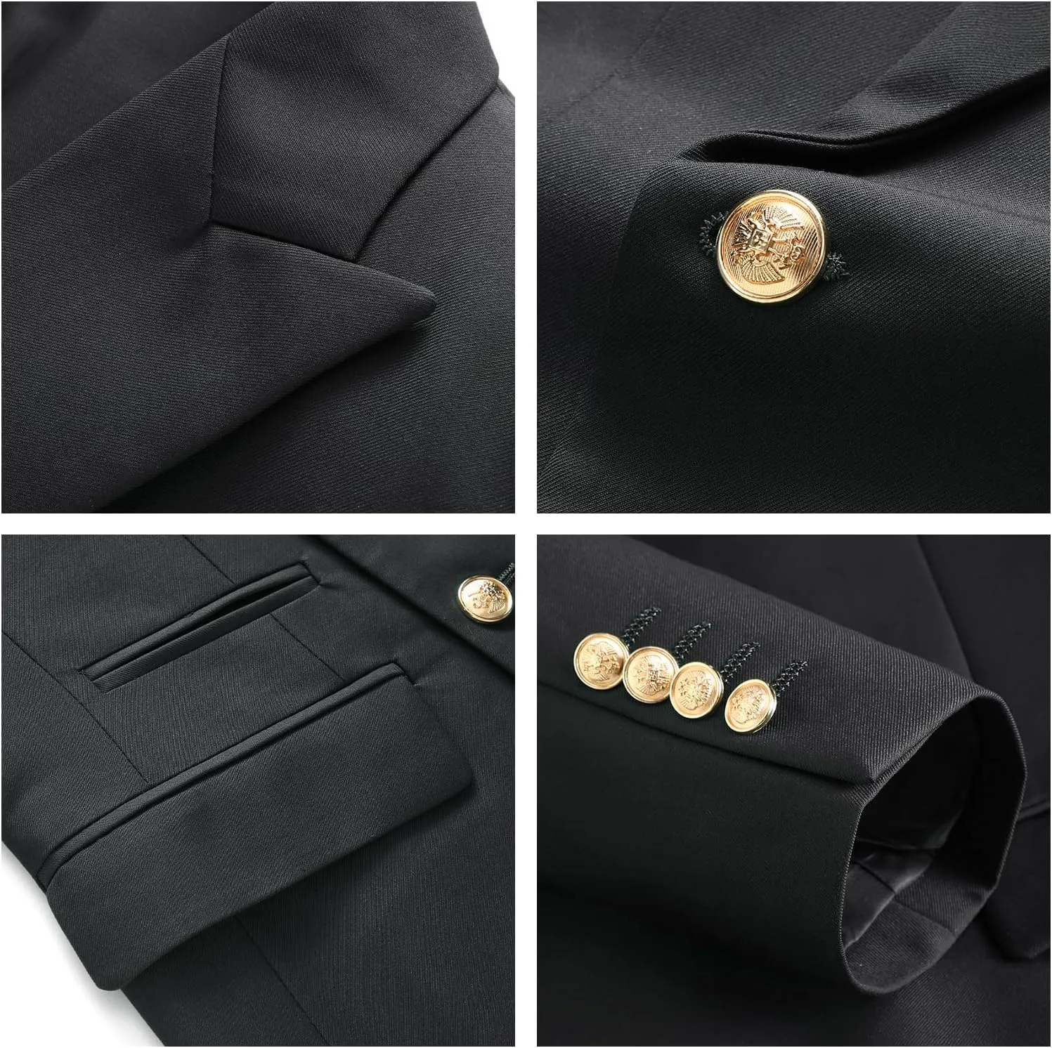 Suit for Men Solid Double Breasted 2 Piece Tuxedo Set Regular Fit Peak Lapels Jacket and Pants
