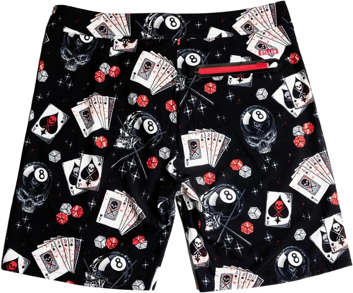 Sullen Eightball Tattoo Lifestyle Graphic Swim Boardshorts Black