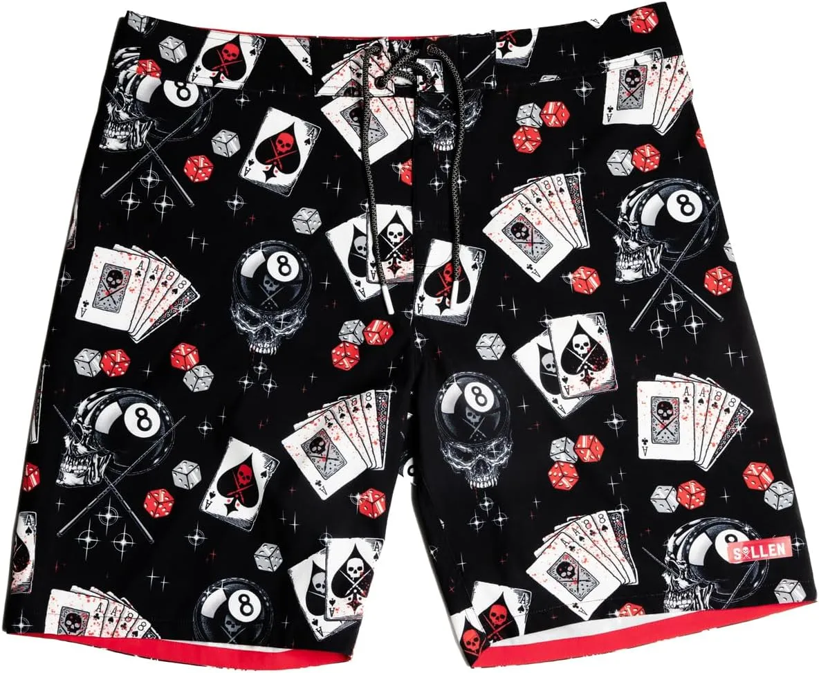 Sullen Eightball Tattoo Lifestyle Graphic Swim Boardshorts Black