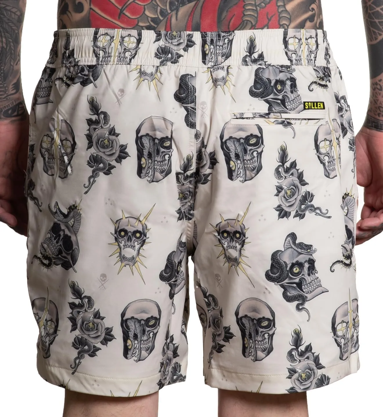 Sullen Haubs E-Waist Tattoo Lifestyle Graphic Swim Boardshorts