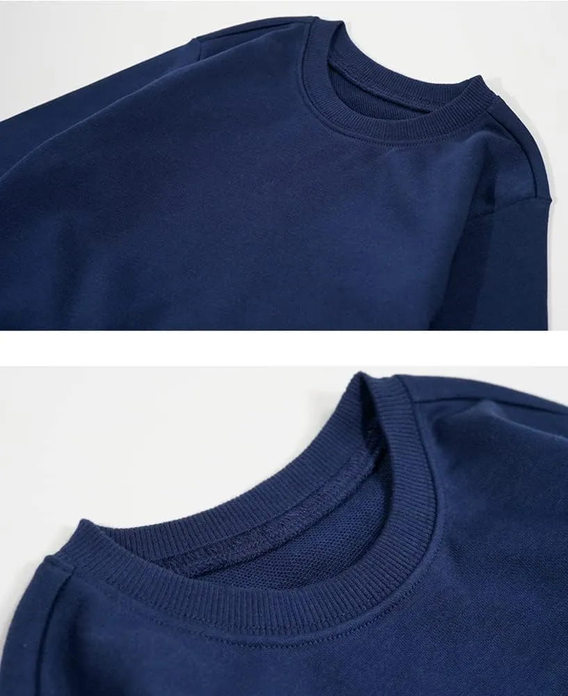 Teach Leanbh Toddler Baby Boys Girls 2 Pack Sweatshirt Crewneck Cotton Long Sleeve Solid Color Pullover Tops
