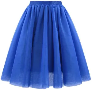 Tulle Midi Skirt Women Flowy Layered Skirt Ballet Skirt Evening Formal