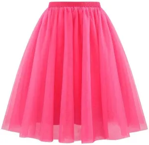 Tulle Midi Skirt Women Flowy Layered Skirt Ballet Skirt Evening Formal
