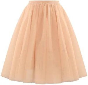 Tulle Midi Skirt Women Flowy Layered Skirt Ballet Skirt Evening Formal
