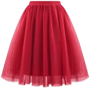 Tulle Midi Skirt Women Flowy Layered Skirt Ballet Skirt Evening Formal