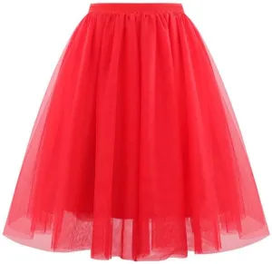 Tulle Midi Skirt Women Flowy Layered Skirt Ballet Skirt Evening Formal