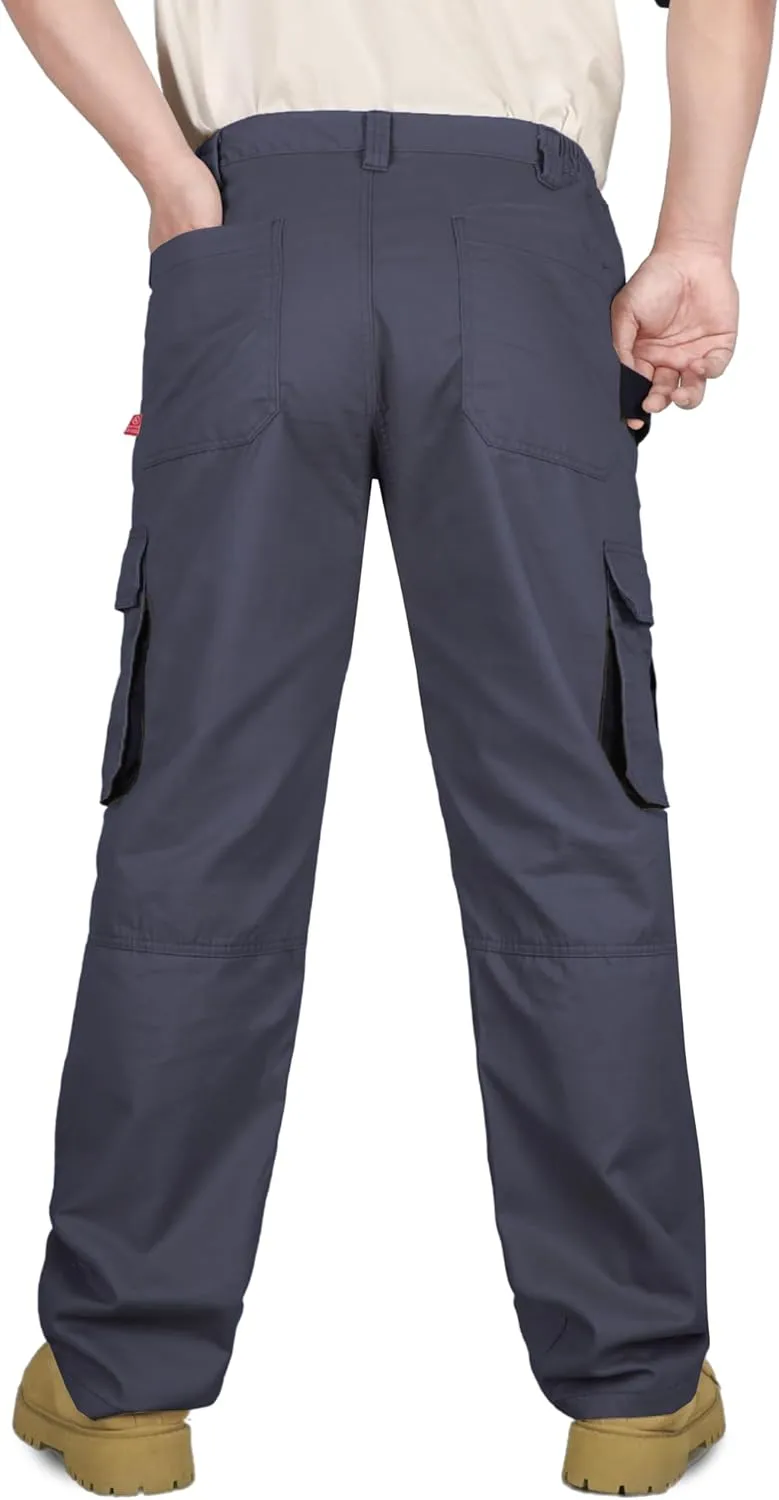 VATRENUS Men's FR Cargo Pants Flame Resistant Pants Lightweight 7.5oz 100% Cotton Fire Retardant Elastic Waist Pants