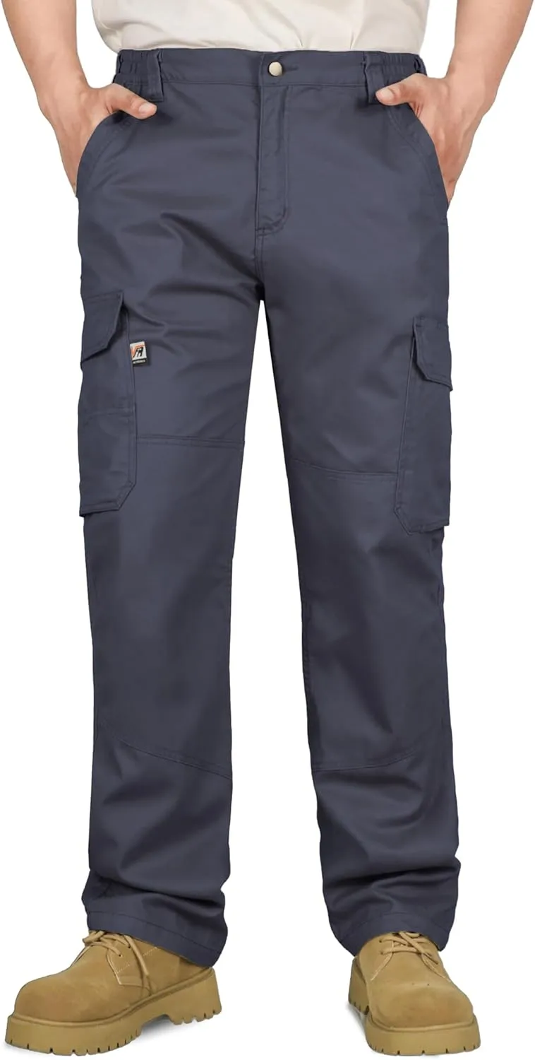 VATRENUS Men's FR Cargo Pants Flame Resistant Pants Lightweight 7.5oz 100% Cotton Fire Retardant Elastic Waist Pants