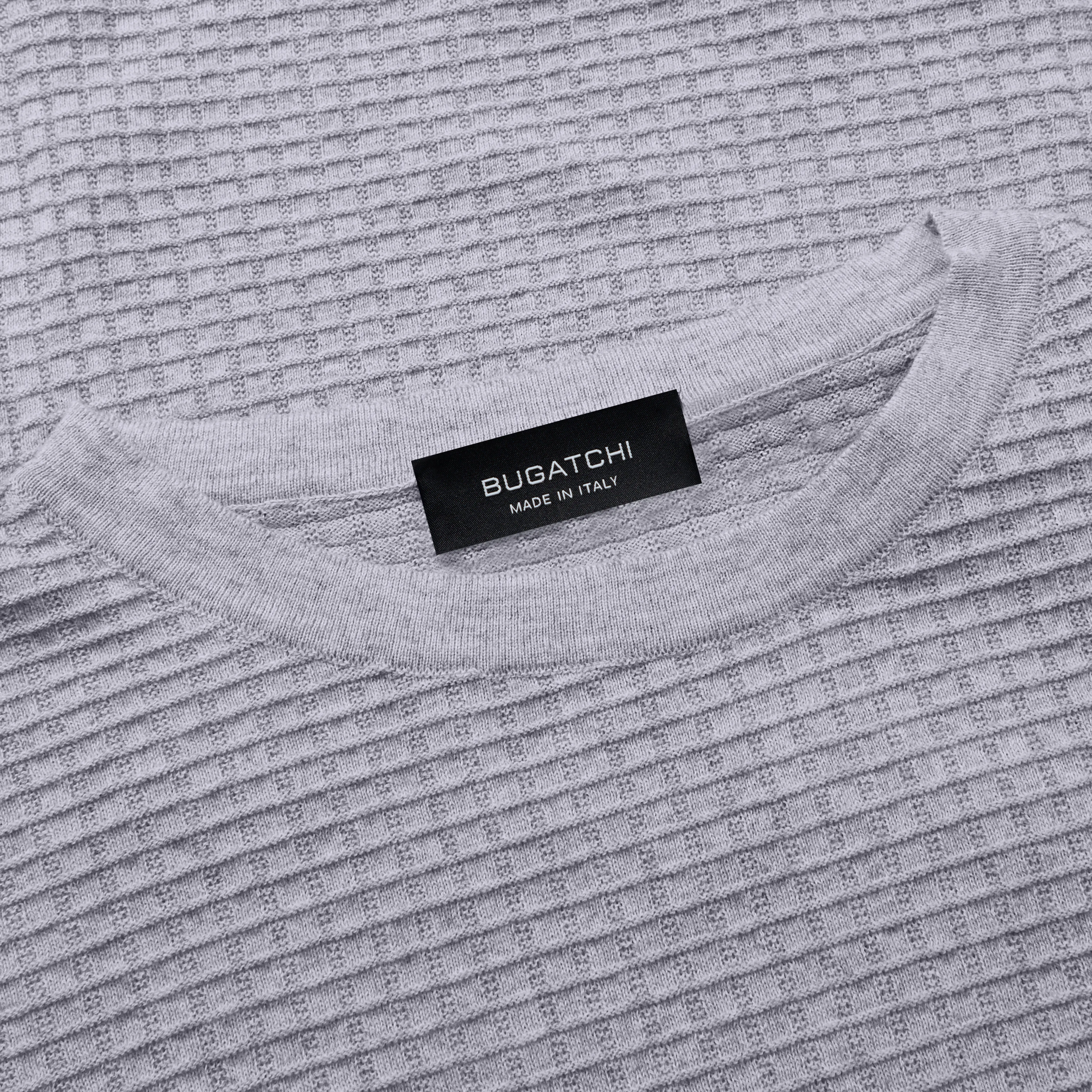 Waffle Knit Cotton Cashmere Crew Neck Sweater