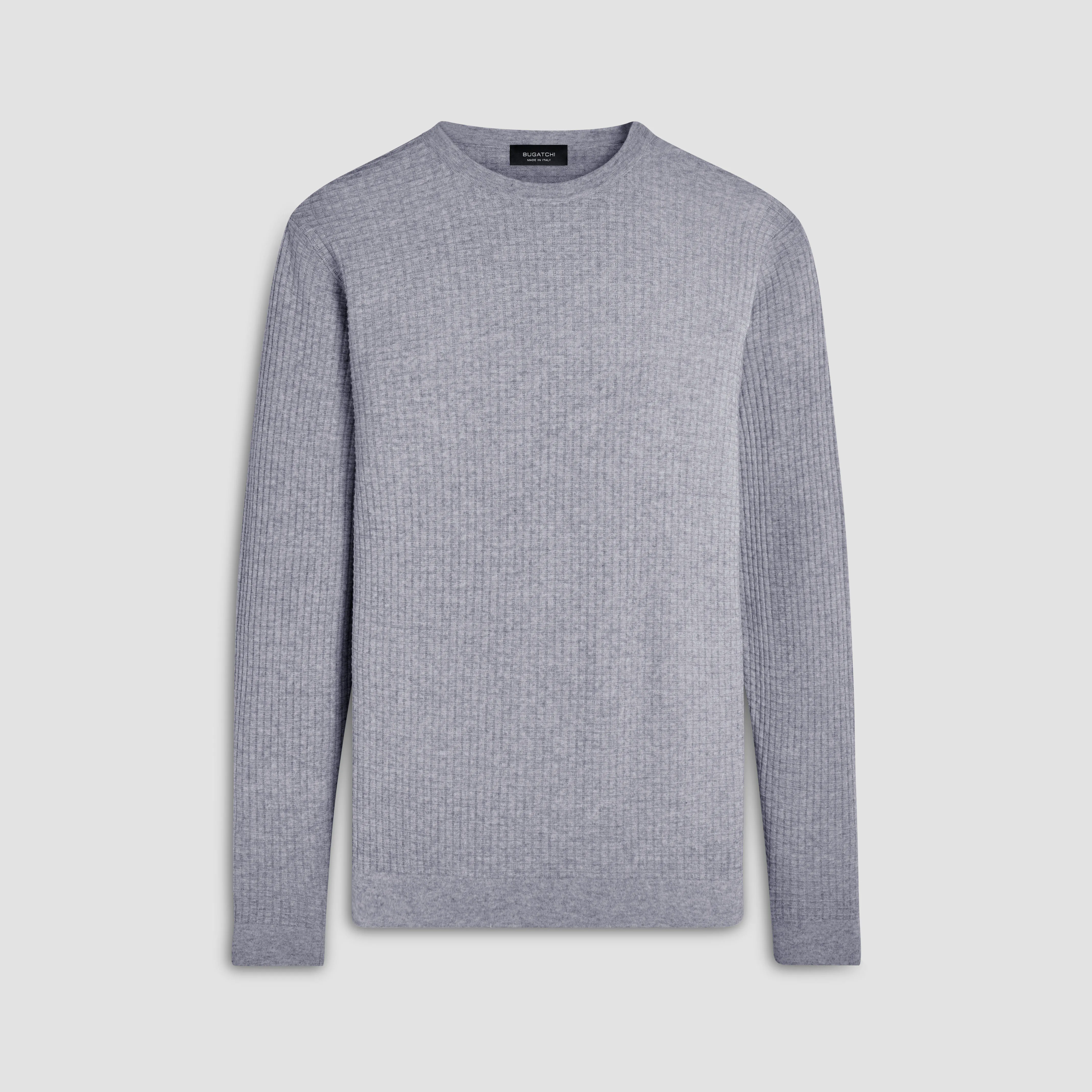 Waffle Knit Cotton Cashmere Crew Neck Sweater