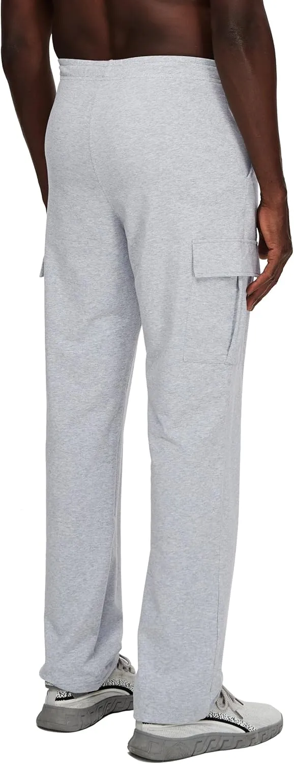 Willit Men's Cotton Yoga Sweatpants Athletic Lounge Pants Cargo Open Bottom Joggers Straight Leg Casual with Pockets