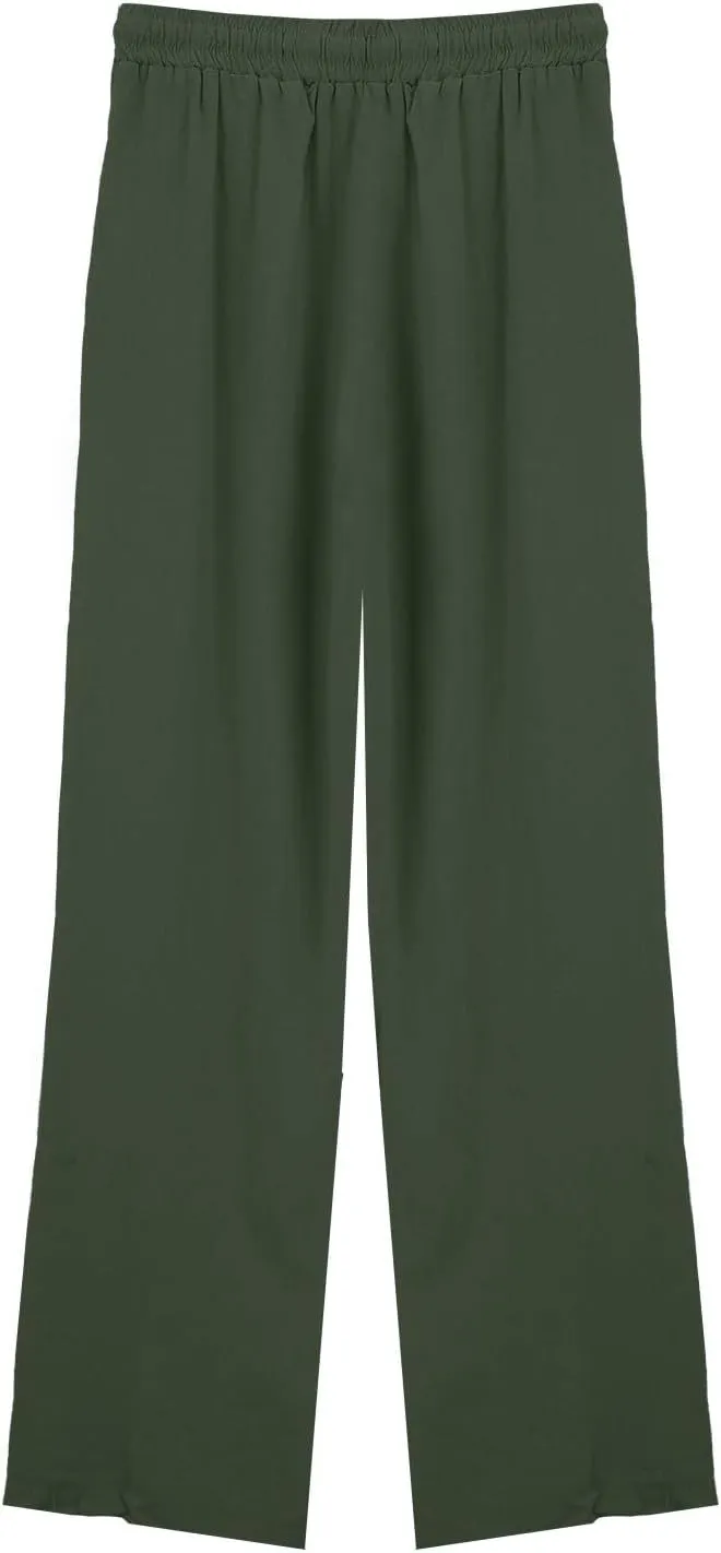 Womens Cotton Linen Pants High Waist Wide Leg Palazzo Pants 2025 Summer Casual Loose Flowy Beach Trousers Outfits