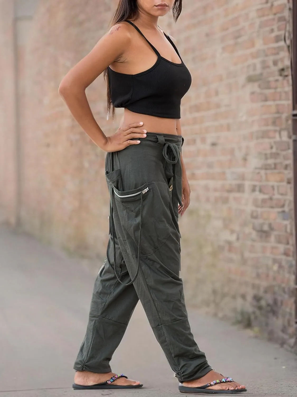 Women's Harem Loose Yoga Travel Lounge Pants with Pockets Casual Boho