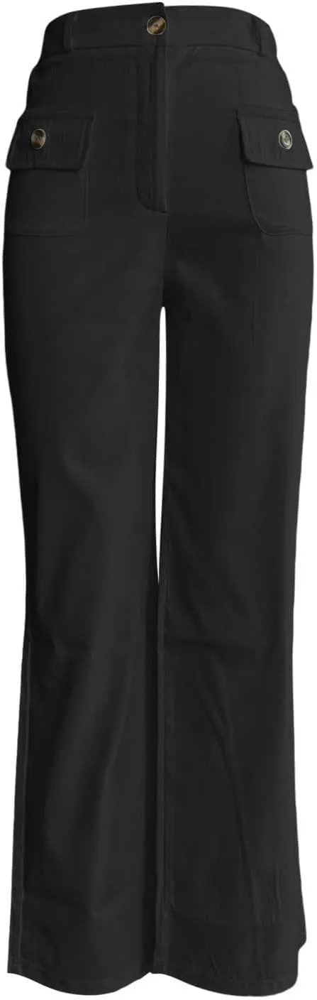 Womens High Waist Wide Straight Leg Trousers Casual Slacks Dress Pants Summer Linen Pants Lounge Beach Jeans