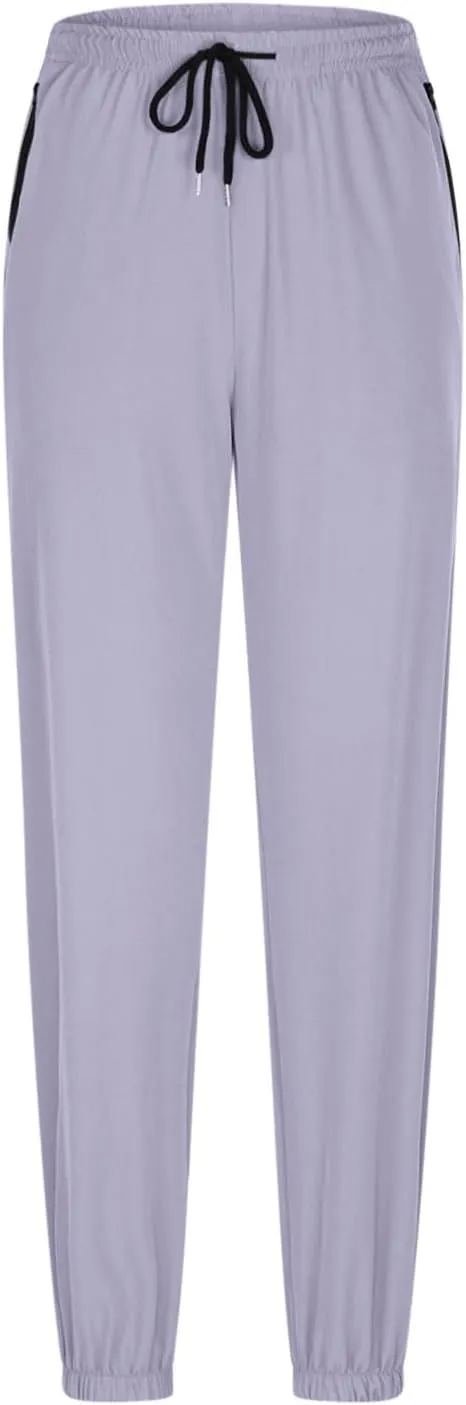 Womens Summer Pants Drawstring High Waist Athletic Pants Loose Fit Comfy Casual Workout Trousers with Pockets 2025