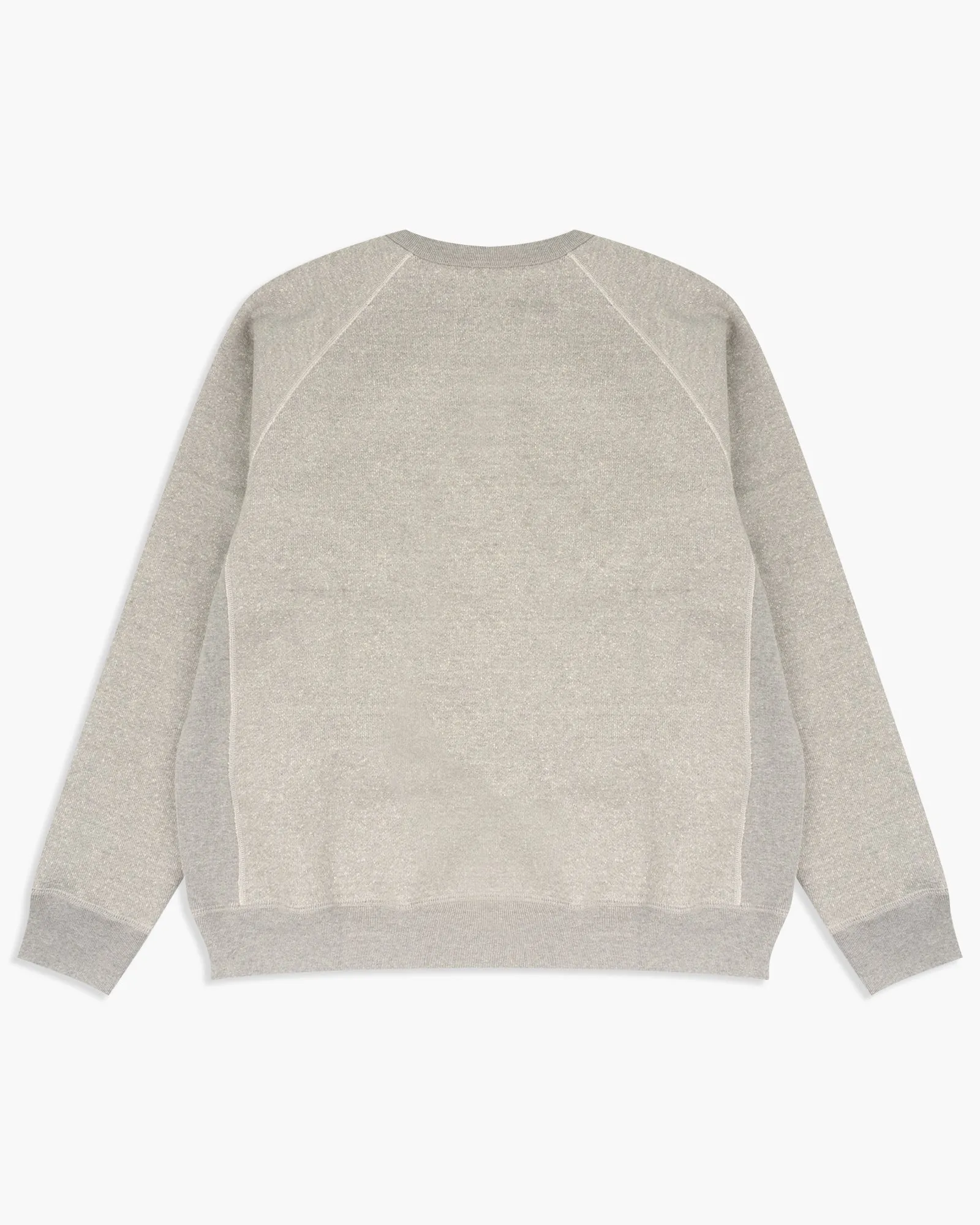 Wonder Looper 876gsm Double Heavyweight French Terry Pullover Crew Neck - Heather Grey