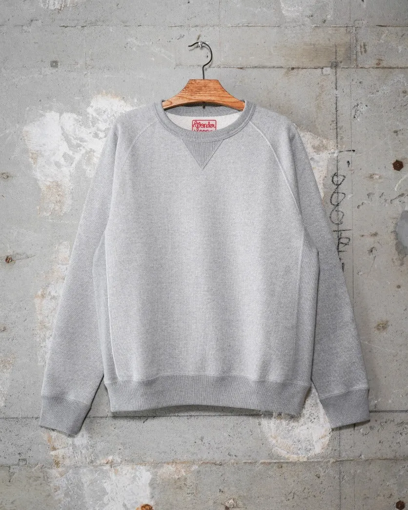 Wonder Looper 876gsm Double Heavyweight French Terry Pullover Crew Neck - Heather Grey