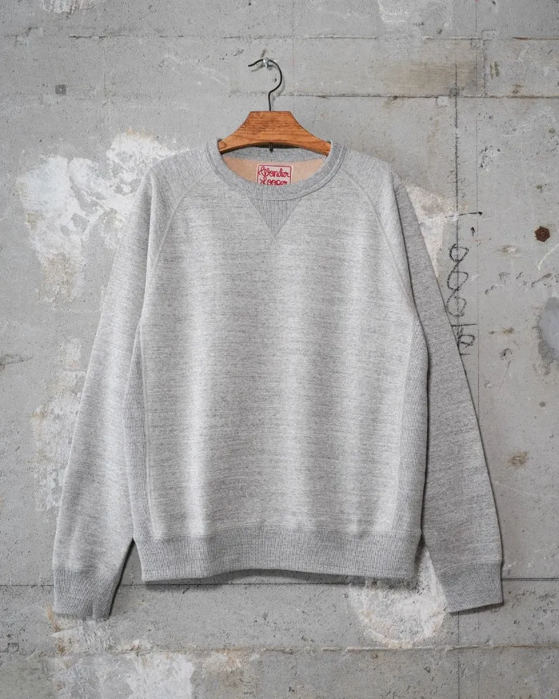 Wonder Looper Fleeced Foxfibre® Pullover Crew Neck - Heather Grey